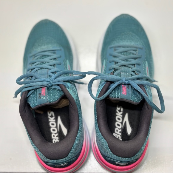 Brooks Ghost Max 2 Women's Athletic Shoes - Teal and Pink size 9.5 - Picture 8 of 10